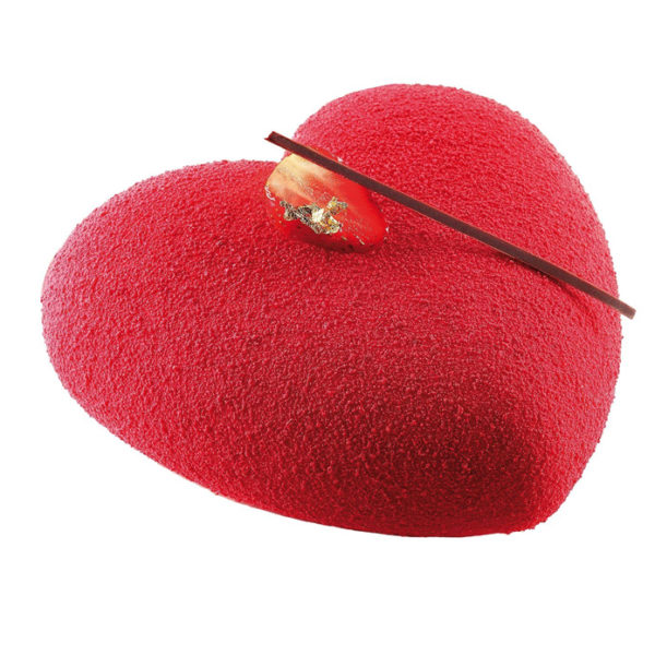 Amore 600 hjärtformad silikonform från Silikomart röd och matt