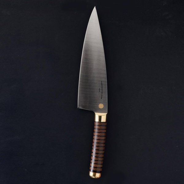 Florentine kitchen knives: Three Stainless Steel Wood & Leather hel