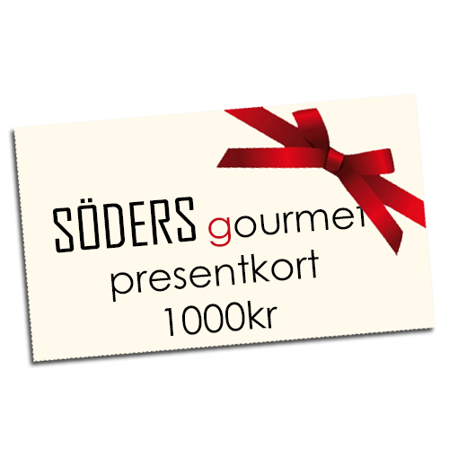Presentkort från Söders gourmet värde: 1000kr