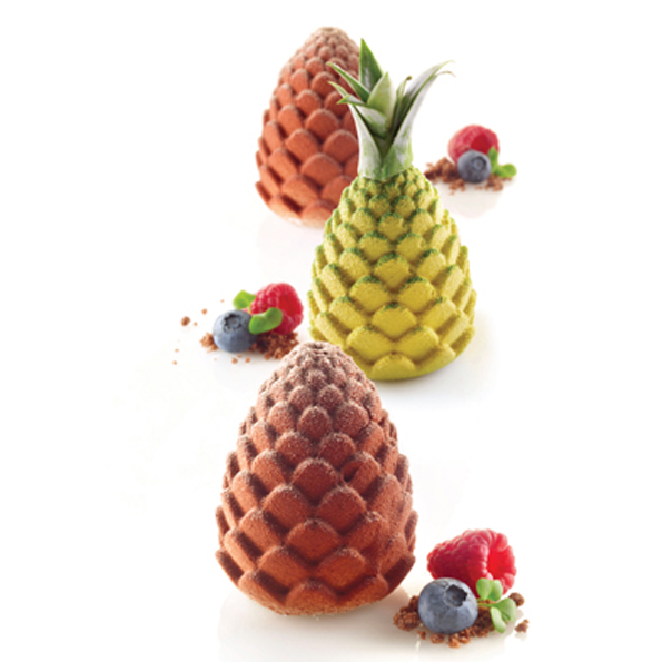 Foresta & Ananas 110 för gjutningar av ananas eller kotte för dessert från Silikomart via Söders gourmet