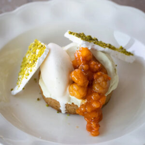 Dessert med äpple, hjortron och pistage receptkit