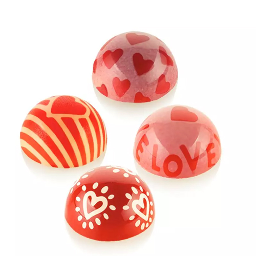 Silikomart Choco Stamp C – Stämpel med kärlekstema för praliner (4-pack)