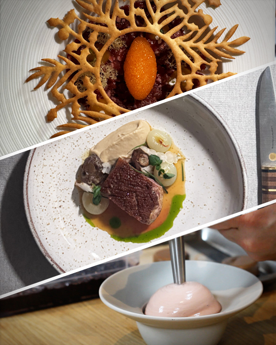 Årets nyårsmeny är skapad med samma filosofi som i det professionella köket: rätterna anpassas efter råvaran, tekniken och upplevelsen – inte tvärtom.