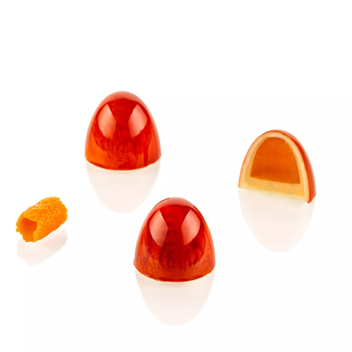 Silikomart Kit Dome 01 – professionellt pralinkit med tritanform för chokladskal och silikonform för inlägg. Perfekt för fyllda praliner i dome-form 8ml.