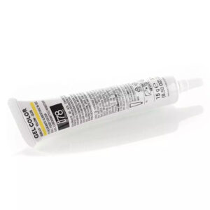 Professionell gul karamellfärg i geléform. Högkoncentrerad hushållsfärg för sockerpasta och spegelglaze. Enkel att dosera, intensiv färg och mycket dryg.