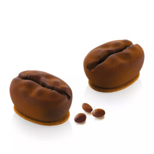 Silikomart Caffè 110 silikonform med 8 kaffebönor à 110 ml. Perfekt för mousse, dessert och bakverk. EU-tillverkad, tål ugn och frys.