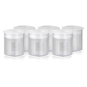 Plastbägare 6-pack till FRXSH Mousse Chef med lock. Kompatibla med Pacojet®. Perfekta för glass, sorbet och förberedelser i professionella kök.